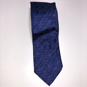 Ermenegildo Zegna Men Silk Geometric Blue Red White Tie